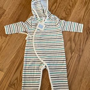 Super soft baby one piece from Janie and Jack with snaps and a tie
